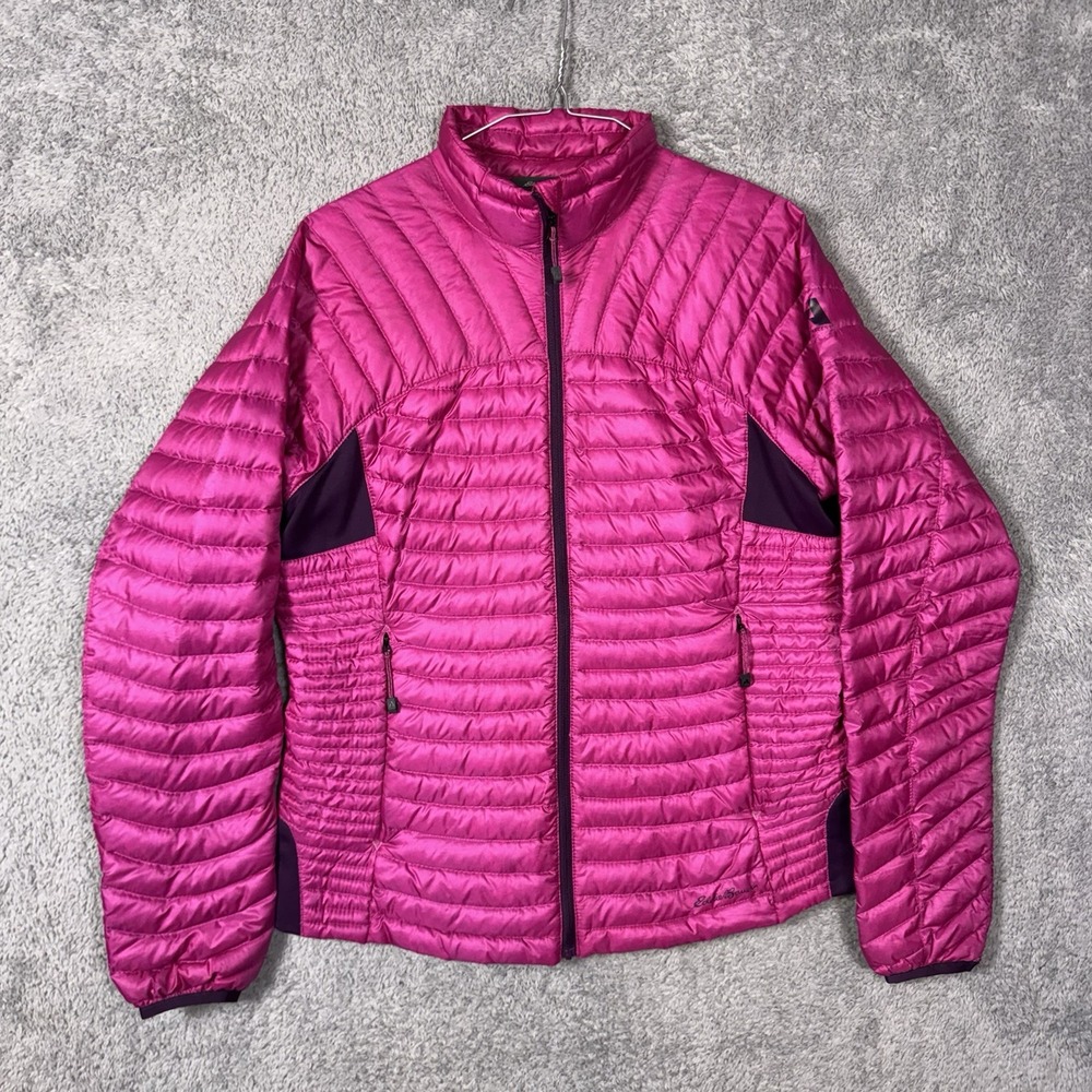 Eddie Bauer First Ascent Downlight Jacket Womens M Quilted Puffer Packable Pink